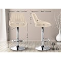 Miniatyrbillede 2 af 6: Barstol x1 med bøjle, drejelig og justerbar i creme PVC og metal 10_0005210 Grädde