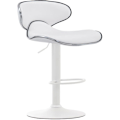 Miniatyrbillede 2 af 4: Barstole - Décoshop26 - Sæt af 2 - Moderne design - Højdejusterbar - 360° roterende Vit