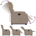 Miniatyrbillede 5 af 6: Lænestol med TV-recliner og elektrisk løftfunktion, meget komfortabel i taupe mikrofiber DEC028589 Guld