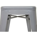Miniatyrbild 5 av 6: Set av 4 stapelbara barstolar i metall, grå, industriell design 04_0007581 Grå