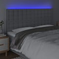 Miniatyrbillede 3 af 5: Hovedgærde til soveværelse med LED-møbler 200 x 5 x 118/128 cm lys gråt stof TDL0201325 Grå