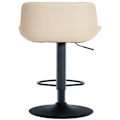 Miniatyrbillede 6 af 6: Barstol x1 sort metalkonstruktion sort sæde i creme PVC med stikninger 10_0005444 Grädde