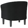 Miniatyrbillede 4 af 6: Lounge stol komfortabel sæde rund ryg moderne design i sort stof DEC026471 Svart