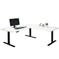 Miniatyrbillede 2 af 6: Hjørne skrivebord med elektrisk højdejustering 178 x 178 cm HDF hvid sort 04_0006024 Vit
