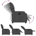 Miniatyrbillede 5 af 6: Fauteuil relax TV polstring komfortabel manuel vippes funktion i mørkegrå stof DEC027930 Grå