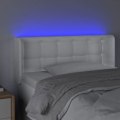 Miniatyrbillede 3 af 4: Hovedgærde til seng, soveværelse møbel med LED, polstret 103 x 16 x 78/88 syntetisk hvid
