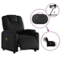 Miniatyrbillede 5 af 6: TV afslapningsstol med massagefunktion, elektrisk justerbar, 6 massagepunkter i sort PVC DEC027218 Svart