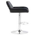 Miniatyrbillede 2 af 5: Barstol x1 i sort polstret velour med krommet metal trompetfod TDB10430 Metall