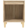 Miniatyrbild 3 av 6: Set med 2 sängbord med öppen förvaringsfack 40 x 35 x 50 cm ingenjörsträ färg ek DEC035245 kastanj