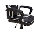Miniatyrbild 6 av 6: Ergonomisk svängbar spelarbetsstol med hjul, justerbar höjd, syntetiskt material i svart/vitt 04_0001840 Vit