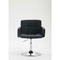 Miniatyrbillede 2 af 6: Lounge stol med polstrede armlæn der kan dreje 360° i sort PVC og krommetal 10_0002805 Metall
