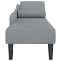 Miniatyrbild 3 av 6: Meridienne chaise longue soffa för inomhus med ljusgrå tygkuddar DEC026073 Grå