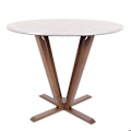 Miniatyrbillede 6 af 6: Bistro spisebord i træ, diameter 92 cm, HDF med betonlook, struktur i brun 04_0008483 kastanj