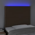 Miniatyrbillede 3 af 4: Hovedgærde til soveværelse med LED-møbel 100 x 5 x 118/128 mørkebrun stof