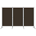 Miniatyrbillede 1 af 5: Separator for room divider 3 panels 260 x 180 cm in brown fabric and iron DEC030777 kastanj