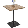 Miniatyrbild 4 av 4: Bistro-set med 2 stolar i grå svart konstläder och bord i ljust trä, industriell design