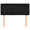 Miniatyrbillede 2 af 6: Hovedgavl til seng, møbel til soveværelse 100 x 5 x 78/88 cm, sort stof TDL0202395 Svart