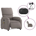 Miniatyrbillede 5 af 6: Fauteuil til afslapning med elektrisk vippesfunktion i taupe stof DEC027274 Mol