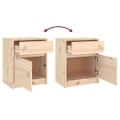 Pikkukuva 6 / 6: 2 kpl yöpöytiä laatikolla ja ovelliseen lokeroon 40 x 31 x 50 cm käsittelemätöntä mäntyä DEC034765 kastanj