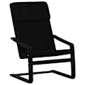 Miniatyrbillede 3 af 6: Moderne loungestol sofa design med fodskammel i sort stof DEC026537 Svart
