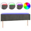 Miniatyrbillede 1 af 4: Hovedgavl - Ikke specificeret - 163x16x78/88 cm - Mørkegrå velour - Integreret LED - Moderne design Mörkgrå