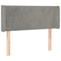 Miniatyrbillede 2 af 5: Hovedgærdet til soveværelse med LED-møbel 83 x 16 x 78/88 cm i lys grå velour TDL0201247