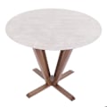 Miniatyrbillede 5 af 6: Bistro spisebord i træ, diameter 92 cm, HDF med betonlook, struktur i brun 04_0008483 kastanj