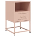 Pikkukuva 2 / 6: 2 kpl yöpöytiä laatikolla ja avoimella lokero, mitat 36 x 39 x 60,5 cm, vaaleanpunainen teräs DEC035636 Rosa