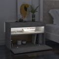 Pikkukuva 6 / 6: Yöpyöri LED-valoilla ja säilytystilalla 60 x 35 x 40 cm harmaata engineering-puuta DEC033192 kastanj
