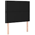 Miniatyrbillede 1 af 6: Hovedgærde til seng essentiel soveværelse møbel i 2 dele 90 x 5 x 78/88 cm sort stof TDL0206227 Svart
