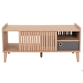 Miniatyrbillede 6 af 6: Sublim sofa bord med 2 opbevaringsrum og 1 skuffe i mangotræ 52 x 114 x 59 cm beige skuffe grå 04_0008455 Beige