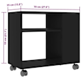 Miniatyrbillede 4 af 4: Konsolbord til opholdsstue på hjul 70 x 35 x 55 cm sort ingeniørtræ DEC032504 kastanj