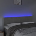 Pikkukuva 3 / 4: Vuodepääty, makuuhuoneen kaluste, LED-valolla, 144 x 5 x 78/88, vaaleanharmaa sametti