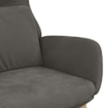 Miniatyrbillede 5 af 6: Moderne design loungestol i mørkegrå velour DEC026694 Grå