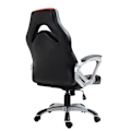 Miniatyrbillede 3 af 4: Gamer stol med hjul i sort og rød imitation læder til spillekonsol og skrivebord