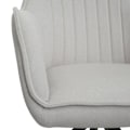 Miniatyrbild 6 av 6: Set om 6 matstolar med armstöd, snurrande sits i cremefärgad tyg, trebent ram 04_0007746 Grädde