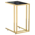 Miniatyrbillede 1 af 6: Side table, computer table, end of sofa 50 x 35 x 65 cm, black tempered glass and gold iron DEC032519 Svart