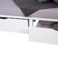 Miniatyrbillede 3 af 4: Lysestativ i massiv hvidt træ 90 x 200 med opbevaringsskuffer og latten sprøjtning