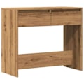 Miniatyrbillede 1 af 6: Moderne konsol møbel til entreen, sidebord med skuffer 89 x 41 x 76,5 cm, ingeniørtræ, farve egetræ DEC031750 kastanj