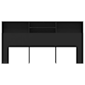 Miniatyrbillede 2 af 4: Sengegavl med opbevaring, sengebord, hylde 200 x 19 x 103,5 MDF sort