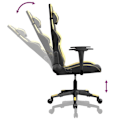 Miniatyrbillede 5 af 6: Kontor stol gaming stol på hjul i sort og guld PVC DEC025976 Svart