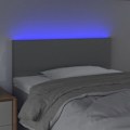 Miniatyrbillede 3 af 5: Hovedgavl til soveværelse med LED-møbel 100 x 5 x 78/88 lys grå stof