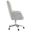 Miniatyrbillede 3 af 6: Moderne lounge stol med hjul, justerbar højde, lysegrå fløjl DEC026676 Grå