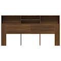 Miniatyrbillede 2 af 5: Hovedgærde med opbevaring, sengetilbehør, natbord, reol 200 x 19 x 103,5 MDF brun kastanj