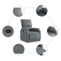 Miniatyrbillede 6 af 6: Fauteuil relax TV med komfortabel polstring manuelt hældefunktion i grå PVC DEC027982 Grå