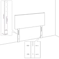 Miniatyrbillede 4 af 6: Hovedgærde til seng til soveværelse møbel 100 x 5 x 78/88 cm lysegrå stof TDL0203231 Grå