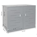 Miniatyrbillede 6 af 6: Udendørs affaldscontainerabri til skraldespande op til 2 beholdere med låg 116,5x131x80 cm i rustfrit stål 04_0005399 Guld