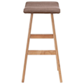 Pikkukuva 2 / 6: Bar Stool x1 korkea tuoli taupe-kankaasta ja puusta DEC029328 kastanj
