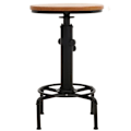 Miniatyrbillede 3 af 6: Bistro barbord med højdejustering, fodstøtte, roterende sæde i stål og træ, diameter 50 cm 04_0008521 kastanj