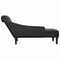 Miniatyrbild 3 av 6: Meridienne chaise longue soffa för inomhus med kudde och högra armstöd i svart tyg DEC026260 Svart